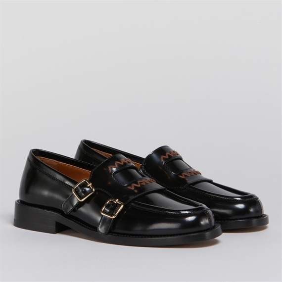 Marni Moccasin Loafers, Polished Calf Leather